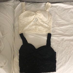 Lace Crop Tops (Black and White)